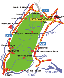 Schwarzwald-Karte Unterreichenbach