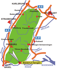 Schwarzwald-Karte Waldshut-Tiengen