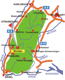Schwarzwald-Karte Winden im Elztal